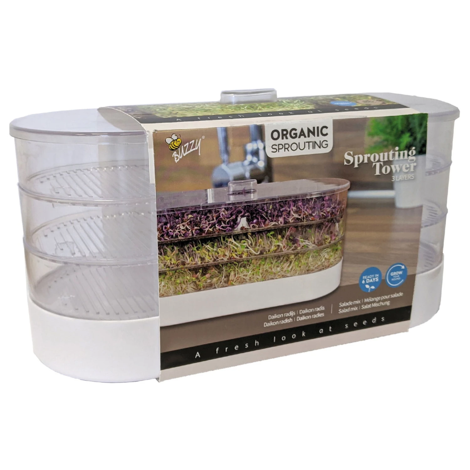 Keimsprossen-Keimschale 'Buzzy Organic Sprouting Tower' 3 Keimsprossen-Keimschale 'Buzzy Organic Sprouting Tower'