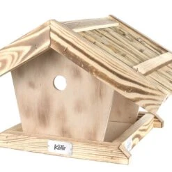 Kölle Vogelfutterhaus Aus Kiefernholz, Mit Strohdach, Ca. 30 X 38 Cm -Pflanzen Geschäft 0910100033 Koelle Futterspender Kiefernholz natur Strohdach ca30x38cm 1 117704