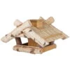 Vogelhaus Birke Mit Strohdach -Pflanzen Geschäft 0910100037 vogelhaus birke 26x47x41cm futterkamin 2737