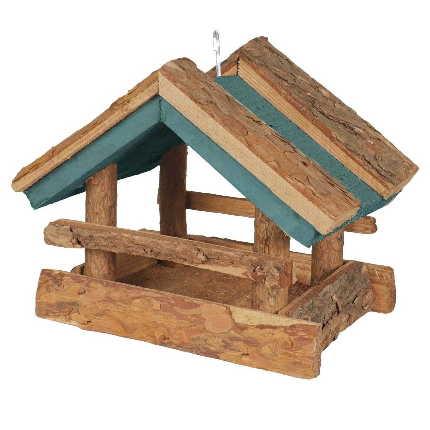 Vogelfutterhaus Kiefer Mit Rindendach, Braun Oder Grün, 19 X 24 X 22 Cm 3 Vogelfutterhaus Kiefer Mit Rindendach, Braun Oder Grün, 19 X 24 X 22 Cm