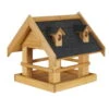 Vogelfutterhaus, Natur, Kiefernholz, 38 X 38 X H 39 Cm -Pflanzen Geschäft 0910101515 Vogelfutterhaus aus Kiefernholz gebeizt 110459