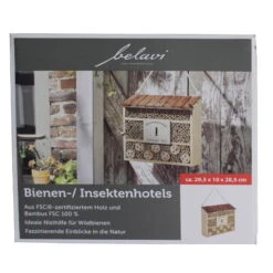 Insektenhotel 'Borke', Natur, Holz, Bambus, 29 X 10,5 X 31,5 Cm, 2,17 Kg -Pflanzen Geschäft 0910160219 Insektenhotel Borke 113360