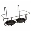 Haken-Blumentopfhalter, Metall, Schwarz, 34 X 18 Cm, Für Zwei Töpfe -Pflanzen Geschäft 0910600240 Haken Blumentopfhalter fuer 2 Toepfe 34x18cm schwarz Metall 61902