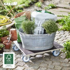 Multi Roller Maxi GRIP, 300 Kg Tragkraft, Holz, Ca. 58 X 58 X 15 Cm -Pflanzen Geschäft 0920600405 multi roller maxi grip eckig 3 116648