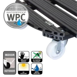 Multi Roller WPC, 120 Kg Tragkraft, Ca. 50 X 50 X 11 Cm -Pflanzen Geschäft 0920600471 multi roller wpc anthrazit 5 116663