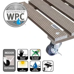 Multi Roller WPC, Tragkraft 80 Kg, Ca. 7 X 29 X 29 Cm -Pflanzen Geschäft 0920600506 multi roller wpc taupe 5 116687