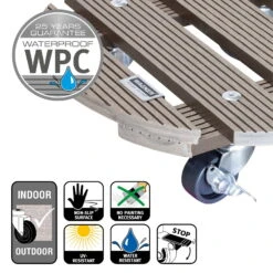 Multi Roller WPC, Tragkraft 100 Kg, Taupe, Ca. 7 X 29 X 29 Cm -Pflanzen Geschäft 0920600507 multi roller wpc taupe 5 116693