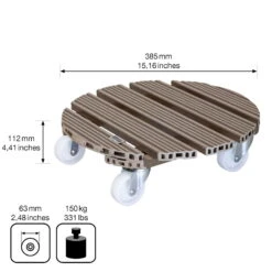 Multi Roller WPC, Tragkraft 150 Kg, Taupe, Ca. 11 X 39 X 39 Cm -Pflanzen Geschäft 0920600508 multi roller wpc taupe 4 116700