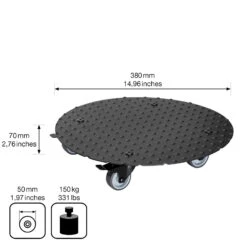 Pflanzenroller 'Alaska', Tragkraft 150 Kg, Anthrazit, Alu, 7 X 38 X 38 Cm -Pflanzen Geschäft 0920600519 pflanzenroller alaska 4 116736
