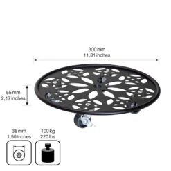 Pflanzenroller GH0936/0937, Tragkraft 100 Kg, Schwarz, Ø 30 Cm -Pflanzen Geschäft 0920600520 pflanzenroller 4 116742