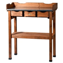 Pflanztisch, Natur, Kiefernholz, 78 X 38 X H91 Cm -Pflanzen Geschäft 0940700263 Pflanztisch mit Schubladen 1 118913