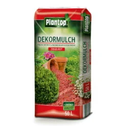 Plantop Dekormulch Ziegelrot, 1950 L Gesamt, 39 Sack á 50 Liter -Pflanzen Geschäft 0960200191 Plantop Dekormulch 10 40mm ziegelrot 50l 78112