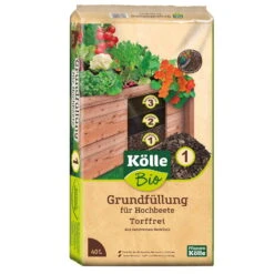 Hochbeet-Grundfüllung, 1800l, 45 Sack à 40 L, Ohne Zusätzliche Versandkosten -Pflanzen Geschäft 0960300200 0960300207 Koelle Bio Hochbeet Grundfuellung 40l PAL45 88382