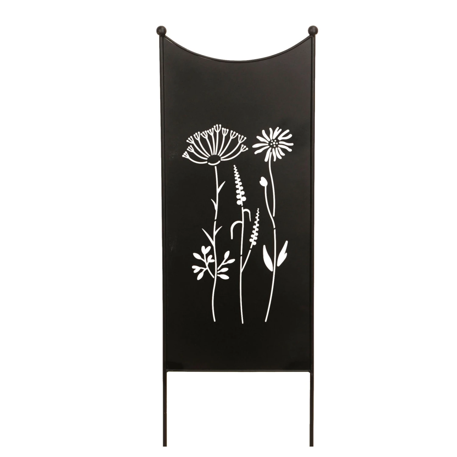 Stele 'Wildblumen', Schwarz-matt, Höhe Ca. 120 Cm 3 Stele 'Wildblumen', Schwarz-matt, Höhe Ca. 120 Cm