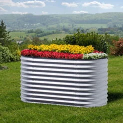 Hochbeet 'Welle', Oval, Mit Kantenschutz 5 Hochbeet 'Welle', Oval, Mit Kantenschutz -Pflanzen Geschäft 0980250133 Hochbeet Welle oval Stahlblech mit Kantenschutz silber 2 94157