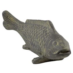 Fisch Geschnitzt, Grau, Gefärbt, Steinguss, 16 X 40 X 13 Cm -Pflanzen Geschäft 0980305689 Fisch 40cm Stein geschnitzt 2 100483