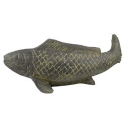 Fisch Geschnitzt, Grau, Gefärbt, Steinguss, 16 X 40 X 13 Cm -Pflanzen Geschäft 0980305689 Fisch 40cm Stein geschnitzt 5 100486