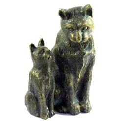 Rottenecker Bronze-Katze Mit Baby, 22 X 13,5 X 11 Cm -Pflanzen Geschäft 0980306262 Katze mit Baby H22xB13xT11cm 75595