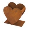 Herz Doppelt Auf Platte, Naturrost, Metall, 15 X 25 X 25 Cm -Pflanzen Geschäft 0980306642 Herz doppelt auf Platte 100631