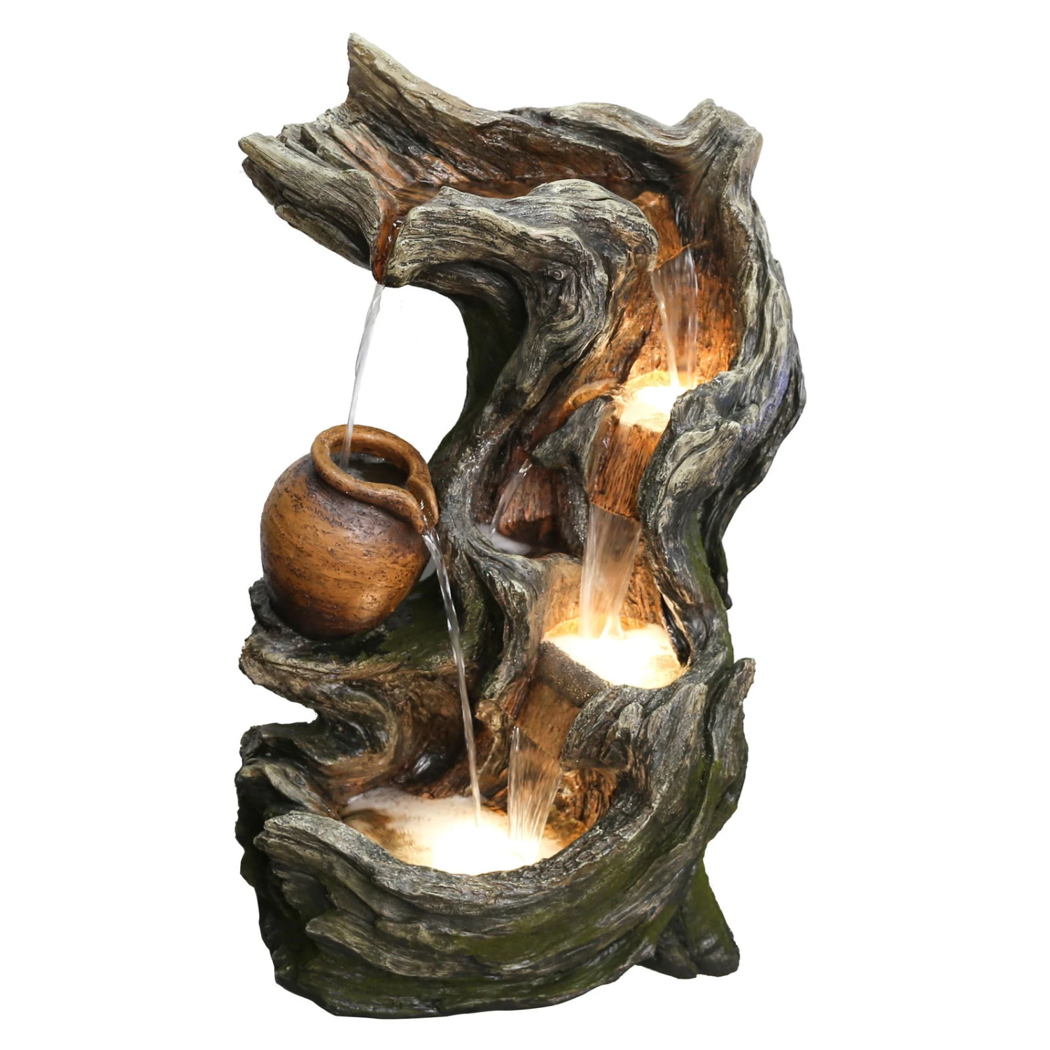 Brunnen, Holzoptik, 50 X 35 X 82 Cm 3 Brunnen, Holzoptik, 50 X 35 X 82 Cm