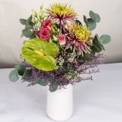 Gemischter Blumenbund 'Baltazar Mit Anthurie' Inkl. Gratis Grußkarte -Pflanzen Geschäft 1025700011 DIY Mixbund Baltazar mit Anthurie Chrysa Lisi Gypso Statice Euka Anthurie 1 94431