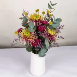 Gemischter Blumenbund 'Baltazar Mit Nelke' Inkl. Gratis Grußkarte -Pflanzen Geschäft 1025700012 DIY Mixbund Baltazar mit Nelke Chrysanth Craspedia Euka Statice Nelke 1 94429