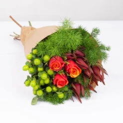 Blumenbund Rose 'Espana' Mit Zierspargel, Mit Gratis Grußkarte -Pflanzen Geschäft 1025700026 Strauss Rosen Espana 2 102759