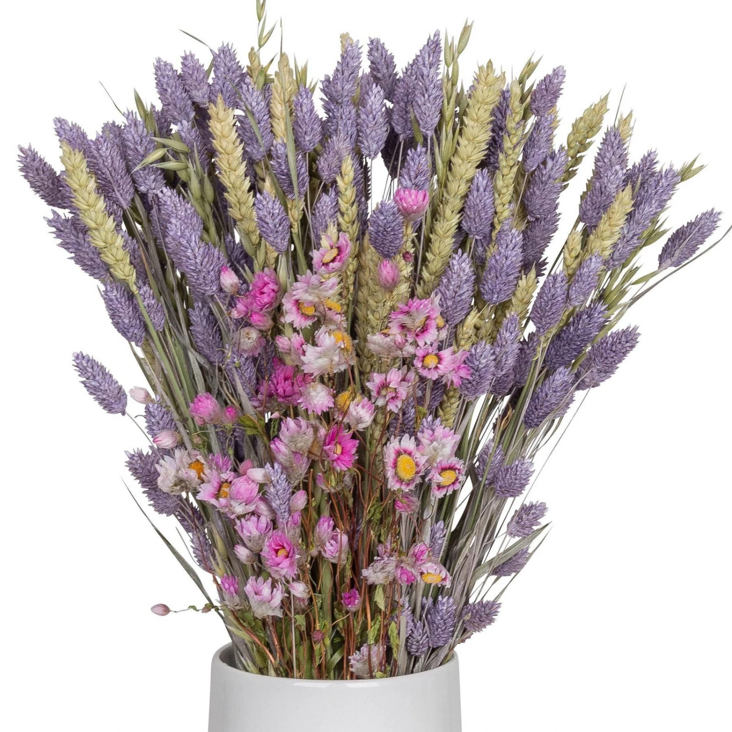 Rosa Trockenstrauß & Lila Glanzgras, 3er-Set, Länge Ca. 55 - 70 Cm 3 Rosa Trockenstrauß & Lila Glanzgras, 3er-Set, Länge Ca. 55 - 70 Cm