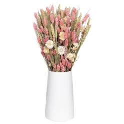 Weißer Trockenstrauß & Rosa Glanzgras, 3er-Set, Länge Ca. 55 - 70 Cm -Pflanzen Geschäft 1055300004 Trockenstrauss weiss Phalaris rosa 1 83167