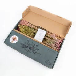 Trockenblumen DIY-Set, Natur-rosa, Länge Ca. 60 Cm -Pflanzen Geschäft 1055300012 Trockenblumen DIY Box pink gemischt WS 2 95062
