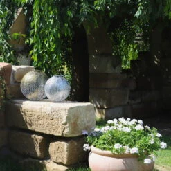 Kölle Solarlaterne Jumbo Damast, Silber Matt, Höhe 32 Cm, Ø 30 Cm -Pflanzen Geschäft 2950100471 2950100470 Damast 1 113716 1