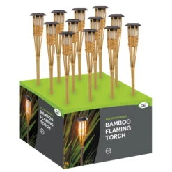Solar-Bambusfackel Mit Flammeneffekt, Höhe Ca. 90 Cm -Pflanzen Geschäft 2950100488 Solar Bambusfackel mit Cool Flame Effekt 90cm 2 126566