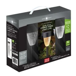 Gartenleuchte 'Cygnus', 4er-Set, Grau, Edelstahl 9 Gartenleuchte 'Cygnus', 4er-Set, Grau, Edelstahl -Pflanzen Geschäft 2950100644 Cygnus warmweisses Licht 4er Pack 5 Lumen 100357