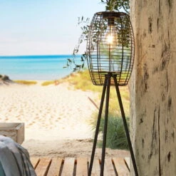 Solar-Standleuchte 'Killarney', Schwarz, Metall, Ø 20,5 X H 32 Cm -Pflanzen Geschäft 2950100705 Solar Filament LED Dreibein Killarney 3 120447