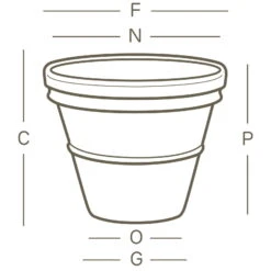 Euro 3 Plast Pflanzkübel Doppio Bordo Terra -Pflanzen Geschäft 3210100272 Pflanzkuebel Doppio Bordo technische Zeichnung 111247