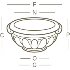 Euro 3 Plast Pflanzschale "Eden" Weiß, Ø Ca. 43 Cm, Erdvol. 11 L -Pflanzen Geschäft 3210100693 Pflanzschale Eden technische Zeichnung 111254