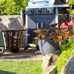 Pflanzgefäß "Lara" Anthrazit, Rillenoptik, Ø 40 Cm, Höhe 31 Cm, Füllvol. 26 L