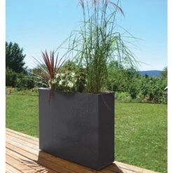 Pflanzkasten Graphit Crunch High, Anthrazit, Wasserdicht, Doppelwandig -Pflanzen Geschäft 3230101031 Pflanzkasten Graphit Crunch High anthrazit L99 5xB29 5xH78 5cm 63l 3 59181