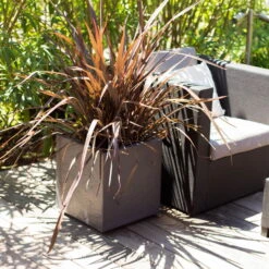 Pflanztrog 'Volcania Dado', Anthrazit, L 39,5 X B 39,5 X H 43,5 Cm -Pflanzen Geschäft 3230101084 Pflanztrog Volcania Dado anthrazit 39x39xH43cm 31Ltr7 75427