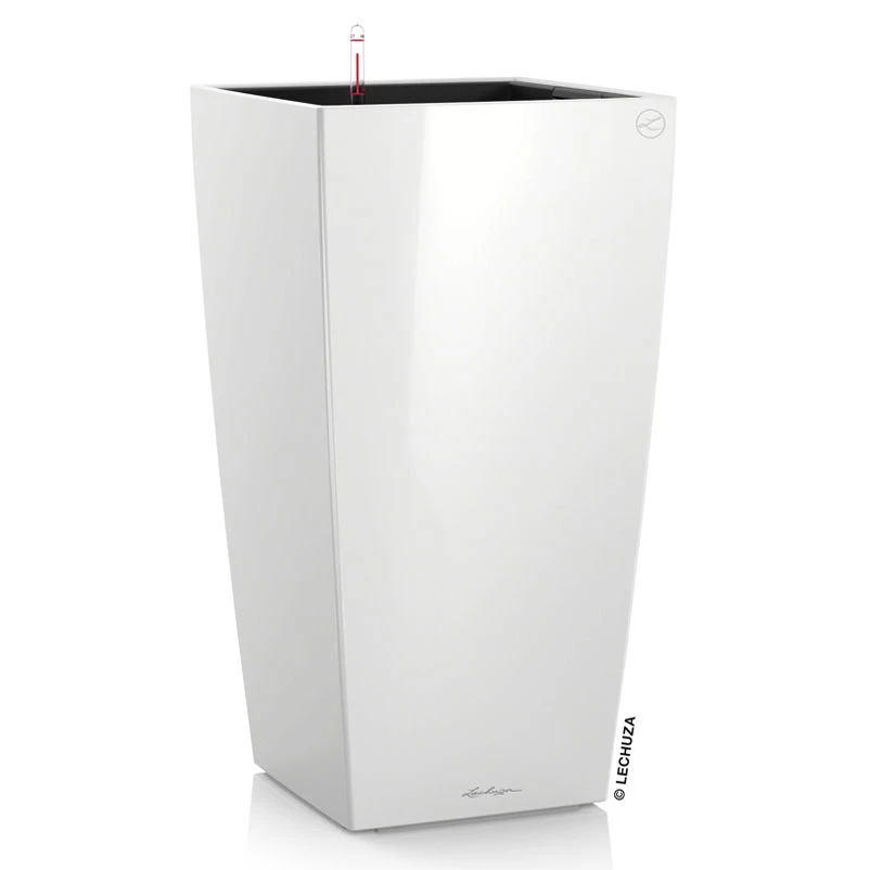 LECHUZA Cubico Premium 40, Weiß Hochglanz, All-in-One-Set, 40 X 40, H:75 Cm 4 LECHUZA Cubico Premium 40, Weiß Hochglanz, All-in-One-Set, 40 X 40, H:75 Cm – Bild 2