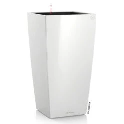 LECHUZA Cubico Premium 30, Weiß Hochglanz, All-in-One-Set , 30x30, H:56 Cm -Pflanzen Geschäft 3325100081 Cubico Premium 40 weiss All in One Set 40x40x75cm RGB 2 7558