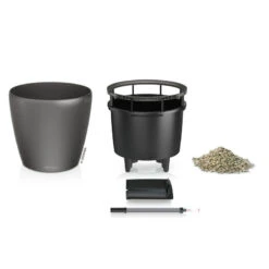 LECHUZA Classico Premium LS, All-in-One-Set, Anthrazit-metallic, Ø 28 Cm H:26 Cm -Pflanzen Geschäft 3325100286 Classico Premium 50LS anthrazit All in One Set D50xH47cm RGB 2 8002