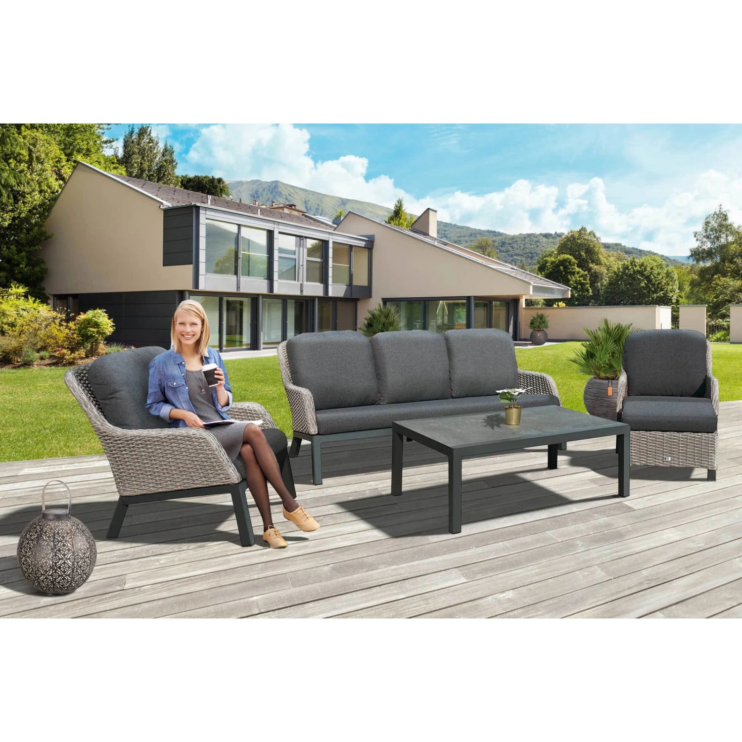 Solarlaterne "Damast", Kupfer, 23 X 22cm 8 Solarlaterne "Damast", Kupfer, 23 X 22cm – Bild 6