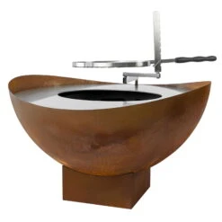 Feuerstelle 'Wave', Rost, Edelstahl, Ca. 100 X 55 X 100 Cm -Pflanzen Geschäft 3920100768 Feuerstelle WAVE rost ca100x55x100cm 3 119659