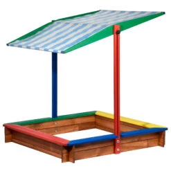 Sandkasten Inkl. Dach, Bunt, 120 X 120 X 120 Cm -Pflanzen Geschäft 3940100136 Sandkasten inkl Dach 5 106182